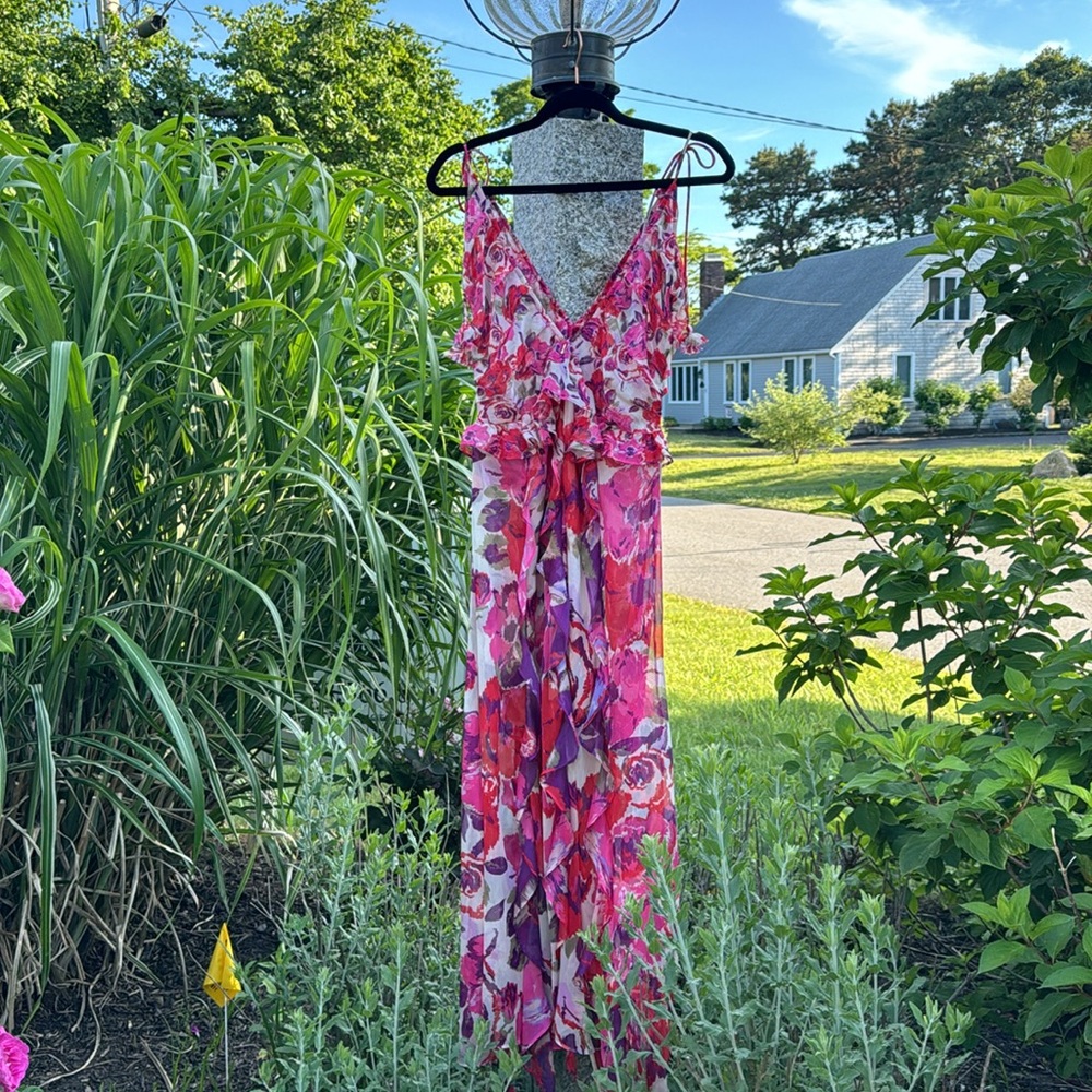 NWT MISA Los Angeles Diana Dress - White Coming Up Roses (RETAIL PRICE IS $460!) - Picture 7 of 12